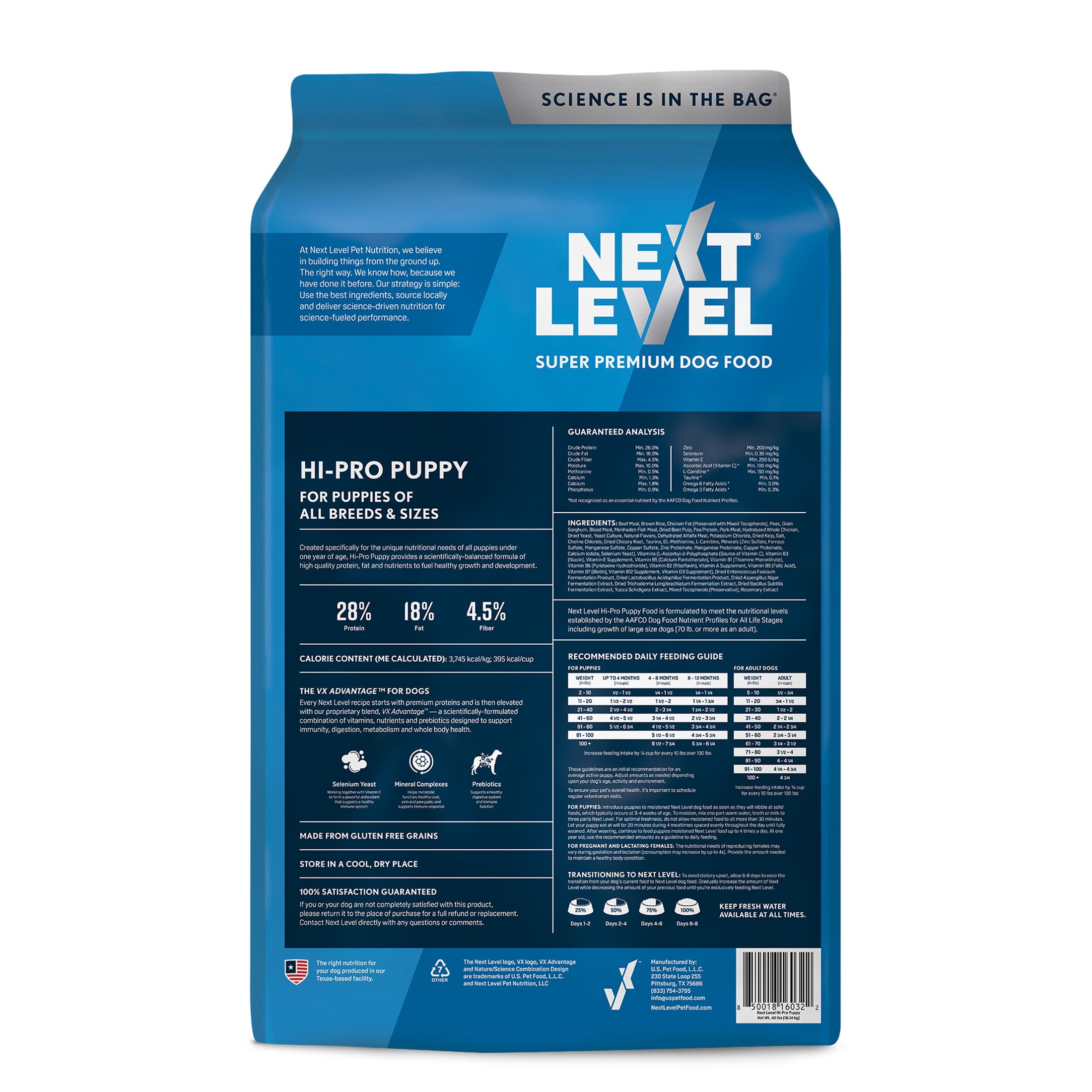Next Level, Hi-Pro Puppy, Dry Dog Food, 15 lbs