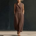 thumbnail image 6 of WAGUTH Women's Sleeveless Midi Shirt Dress Asymmetric Button-Front Dresses with Side Slit & Pockets for Summer Casual Wear, 6 of 6