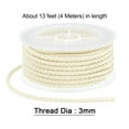 thumbnail image 2 of Unique Bargains Nylon Thread Twine Beading Cord 3mm Extra-Strong Braided Nylon Crafting String 4M/13 Feet, Cream, 2 of 7