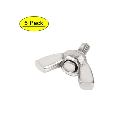 

304 Stainless Steel Wing Bolt Butterfly Screw Fastener Metric M3 x 8mm 5pcs