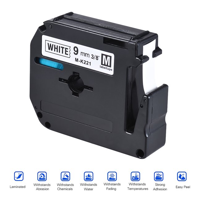TFixolBlack on White Label Tape Compatible for Brother PT-65/PT-70/PT80 Label Printer 9mm * 8m