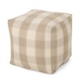 thumbnail image 1 of GDF Studio Prestage Modern Fabric Checkered Cube Pouf, Ivory and Tan, 1 of 6