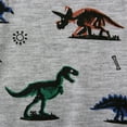 thumbnail image 7 of Odeerbi Toddler Boys Shirts Set Dinosaur Print Casual T-Shirt Shorts Set, Gray, Cotton, 6-7 Years, 7 of 7