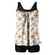 thumbnail image 1 of Traje de Baño de Mujer con Pantalones Cortos de Cintura Alta Impreso Traje de Baño de Dos Piezas, Traje de Baño de Torso Largo con Almohadillas Extraíbles Y Correas Ajustables, Set de Ropa de Playa d, 1 of 5