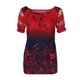 thumbnail image 3 of Puntoco 2024, tops de verano a la moda para mujer, tops de manga corta con cuello en V y encaje estampado, camisetas holgadas, blusas, 3 of 7
