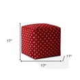 thumbnail image 3 of HomeRoots 518511 17 x 17 x 1 in. Red & White Cotton Polka Dots Pouf Cover, 3 of 5