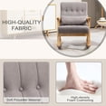 thumbnail image 5 of MELLCOM Upholstered Rocking Chair with Lumbar Support, Comfy Rocker Glider Chair for Nursery, Modern High Back Armchair for Living Room, Indoor Chair for Petite, Polyester (Grey), 5 of 5