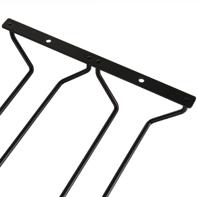 Estante para copas de vino de 18 cm debajo del gabinete, soporte para copas de vino debajo del estante, soporte colgante para copas de vino para bar, comedor, 2 filas