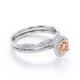 thumbnail image 3 of JeenMata Anillo Nupcial con Diseño Infinito de Pavé de Moissanita y Morganita de Talla Brillante Redonda de 1,5 Quilates Engastado con Halo de Cuatro Puntas Engastado en Plata, 3 of 6