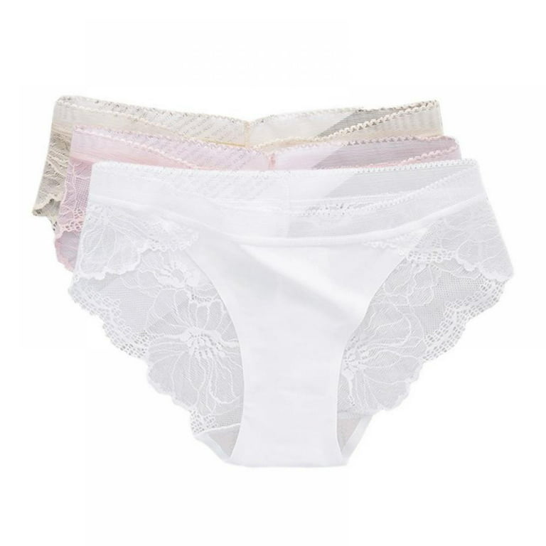 Women's Underwear Lace Panties Soft Stretch Bikini Hipster Silky Comfy  Briefs,Pack of 3