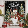 thumbnail image 2 of Black Merry Christmas Snowman Shower Curtains for Bathroom, Xmas Tree Gift Winter Snowflake Deer Waterproof Fabric Shower Curtain for Bathroom Bathtub Decoration, Machine Washable, 54x"78", 2 of 9
