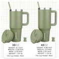 thumbnail image 3 of BJPKPK 30 oz Stainless Steel Tumbler With Handle Insulated Tumblers With 2 Straw Travel Coffee Mug With Lid,Sage, 3 of 5