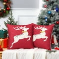 thumbnail image 2 of Christmas Decorations Indoor Home Decor Red Christmas Pillow Covers 18x18 Outdoor Decorative Throw Pillows for Living Room Farmhouse Xmas Deer Couch Pillows Set of 2 Sofa Bedroom, 2 of 9
