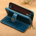 thumbnail image 6 of Stylago Vintage Wallet for Women Detachable Wristlet Retro Leather Credit Card Holder Zipper Long Purses for Shopping Travel Brown, 6 of 7