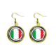 thumbnail image 1 of Italia bandera nacional Europa marca país Ear Dangle Golden Drop Earring Jewelry Mujer Unbranded M, 1 of 3