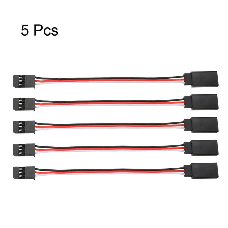 Apex RC Products Futaba Style 18 Servo Extension Cables - 450mm Length, 5 Pack (#1017)