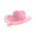 thumbnail image 2 of Sombrero de vaquero rosa con tiara, disfraz de vaquera del salvaje oeste, fiesta de despedida de soltera, 2 of 2