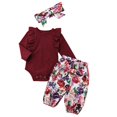 thumbnail image 2 of Mameluco para niñas recién nacidas, , ones florales, diadema, conjunto de ropa - 70cm Baoblaze Tops de mameluco para niñas, 2 of 8