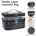 thumbnail image 3 of Estuche de maquillaje de viaje de doble capa, neceser, neceser, neceser portátil para mujer, 3 of 5