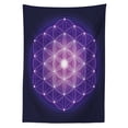thumbnail image 3 of Ambesonne Dark Blue Tablecloth Rectangular Table Cover, Flower of Life Stars, 60"x90", Dark Blue Purple, 3 of 4