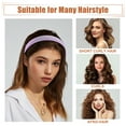 thumbnail image 4 of Juego de diademas de moda de 3 piezas, diademas de diferentes diseños, diademas plisadas, diademas de color sólido, accesorios para el cabello de perlas sintéticas para fiesta de niña púrpura, 4 of 7