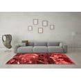 thumbnail image 3 of Ahgly Company Machine Washable Indoor Square Abstract Red Modern Area Rugs, 5' Square, 3 of 4