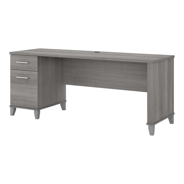 Somerset 72W Office Desk with Drawers in Platinum Gray - Engineered Wood