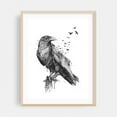 thumbnail image 2 of Born to be free - Illustration Bird Black and White Wildlife Sketch Gothic Line Art Unframed Wall Art Print 16 x 20 inches, 2 of 4