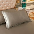 thumbnail image 7 of Ongmies Pillow Case Clearance Solid Color Faux Silk Pillowcase Silk No Zipper Envelope Pillow Pillow Cover Room Decor on Sale F, 7 of 7