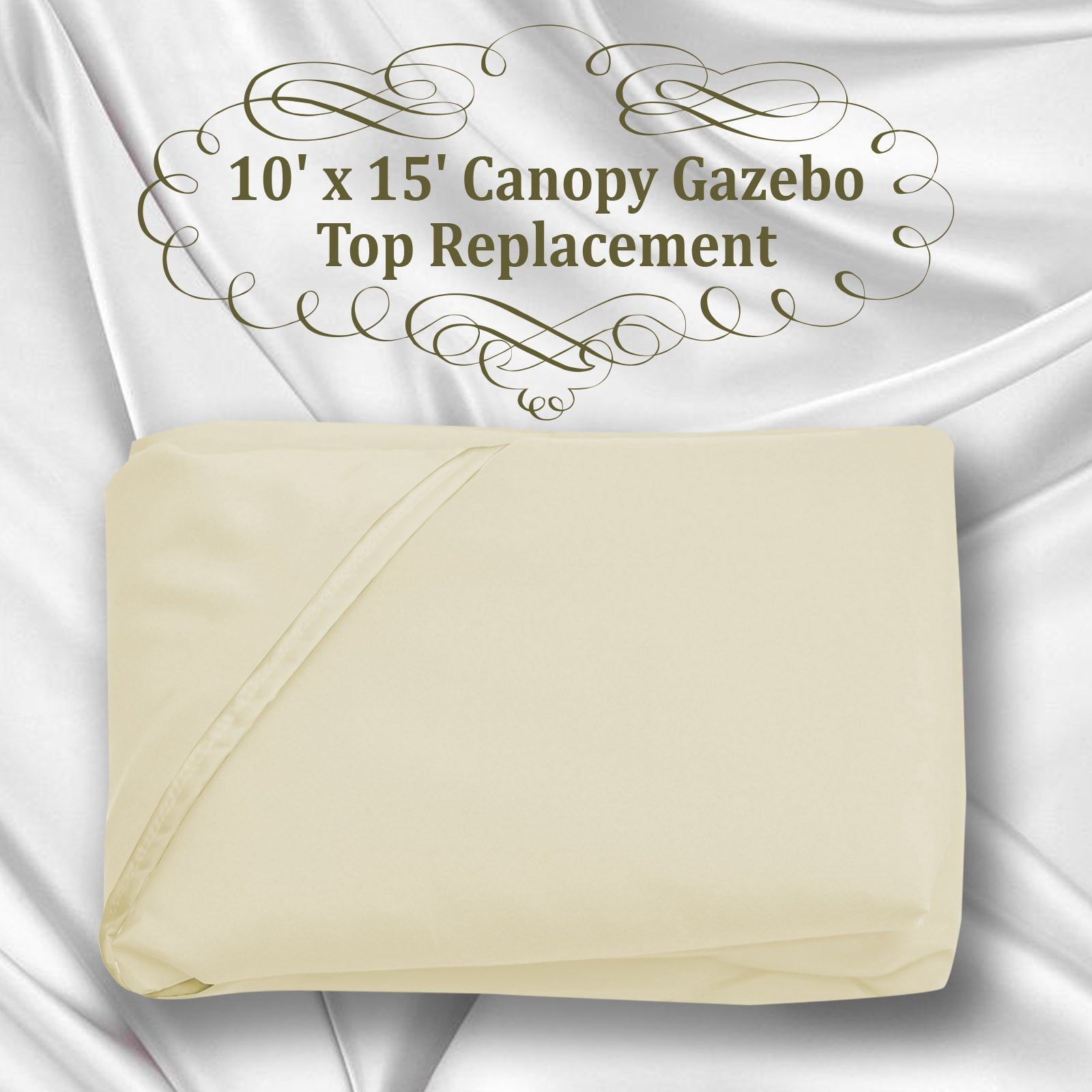SOLAXO 10x15 Canopy Replacement Top Pop Up Canopy Top Cover Canopy Tent Replacement Top Gazebo Tent Cover (Ecru)