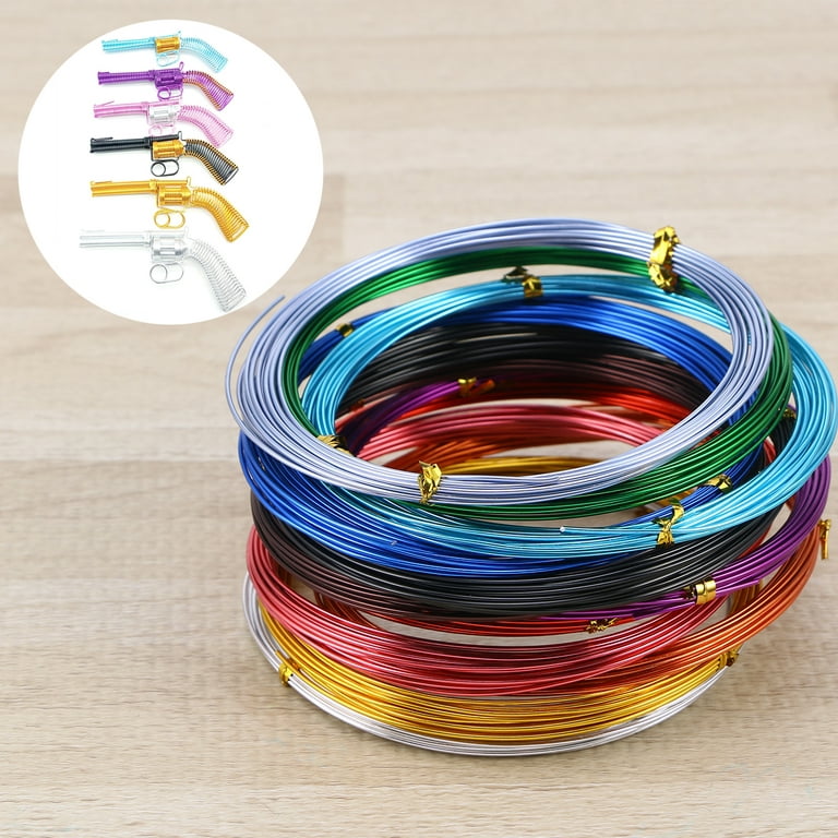 Nuolux Wire Metal Jewelry Aluminum Wire Thin DIY Tree Making String Wreath Bonsai Bendable Crafting Colored Craft Armature, Size: Small