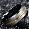 thumbnail image 4 of NUNCAD Tungsten Ring for Men Women 4/6/8/10mm Black/Blue/Gold/Rose Gold/Silver Groove Wedding Bands Beveled Edges Engraved, 4 of 5