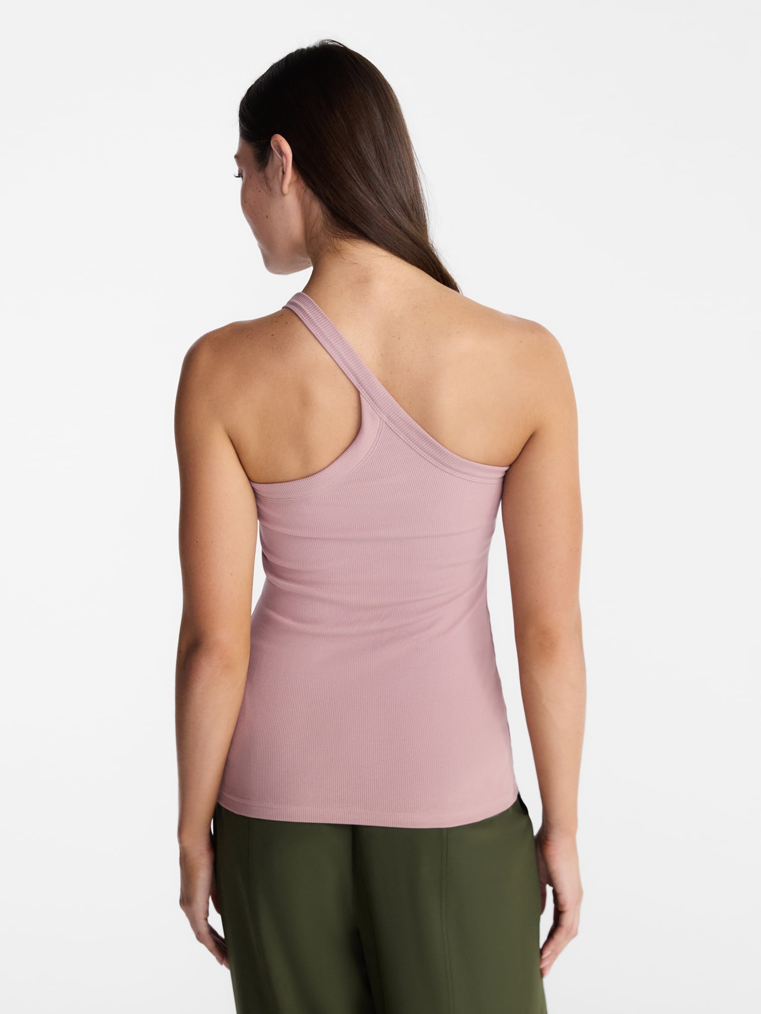 Avia Women's One Shoulder Ribbed Tank Top, Sizes XS-XXXL