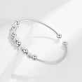thumbnail image 2 of Clearance 925 Sterling Silver Charm Bracelet Handmade Open Adjustable Cuff Bracelets Bangles for Women Jewelry Gift2 pair, 2 of 2