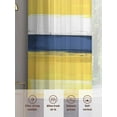thumbnail image 6 of Yellow Grey Blue Sheer Curtains 63 Inches Long 2 Panels Lines Geometric Light Filtering Semi Sheer Window Curtains Drapes for Bedroom Living Room 52"x63", 6 of 7