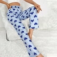 thumbnail image 2 of ABATAB Pajama Pants for Women Comfortable Printed Lounge Sleepwear Baggy Loose Sleepwear Casual Wide Leg Pj Bottoms, 2 of 5