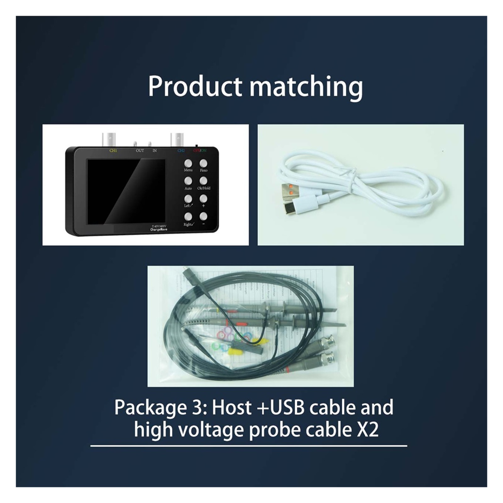 Digital Oscilloscope 50M Sampling Rate 10M Analogue Bandwidth Portable Handheld Oscilloscope 6A Current Waveform Measurement ,Professional Designed