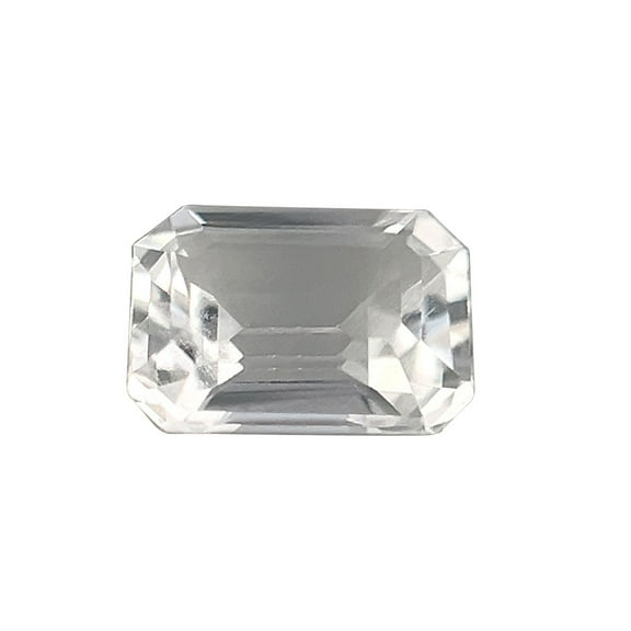Certified Genuine 1 Carat White Topaz Emerald Shape Step Cut 7x5 mm Loose Gemstone April Birthstone