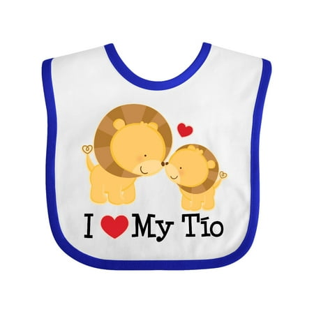 I Love My Tio Uncle Gift For Nephew Baby Bib White/Royal One
