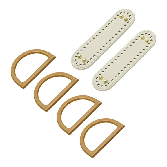 Uxcell 2pcs Bag Bases for Crochet, 7.1" x 2" Oval Bag Bottom Shaper with D-Shaped Handles, Crochet Base Purse Bottom for DIY Shoulder Bag Handbag Making Supplies White