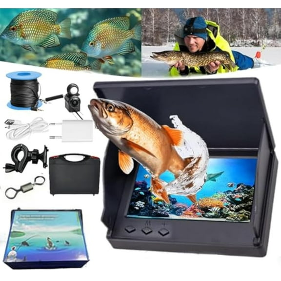 Colitt Underwater Fishing Camera, Colitt Fishing Camera, Ip67 Waterproof with Sun Visor, 220° Wide-Angle Lens (5in-20m/66ft)