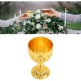 thumbnail image 4 of Embossed Chalice Goblet, Vintage Flower Pattern Wine Chalice Metal Wine Cup for Home Party Wedding Decoration Medieval Decor (Gold), 4 of 18