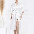 thumbnail image 2 of Celivon Silk Robes For Women Spring Summer Satin Long Pajamas with Belt Smooth Oversized Silk Medium Long Sleeved Morning Gowns Ice Silk Bathrobes Homewear, 2 of 6