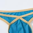 thumbnail image 5 of TANBOM Men's Nylon Sexy Thong Underwear Precise Coverage Bulge Pouch Breathable Comfortable Emerald Blue L, 5 of 6