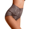 thumbnail image 2 of Clearance Cqxid525 Women's Cotton Underwear New High Waist Underwear Women's Thin Hollow Lace Ladies Panties Pure Cotton Crotch Large Size Belly Briefs Soft Briefs Brown, 2 of 4