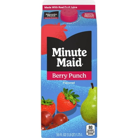 Minute Maid Berry Punch Flavored Fruit Drink, 59 fl oz Carton (Pack of 2)