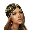 thumbnail image 3 of Black Gold Lace Headband Wide Stretchy Lace Boho Chic Head Band Hair Bands Wedding Vintage Floral Super Wide Great Coverage ShariRose, 3 of 7
