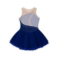 thumbnail image 5 of YEAHDOR Girls Juniors Ballet Leotard Sleeveless Shiny Rhinestones Gymnastics Skating Dress Dark Blue 12, 5 of 7