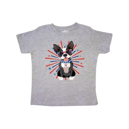 

Inktastic Boston Terrier Dog 4th of July USA Patriotic Gift Toddler Boy or Toddler Girl T-Shirt