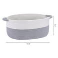 Unique Bargains Woven Storage Basket Bin with Handles White/Grey 15.5
